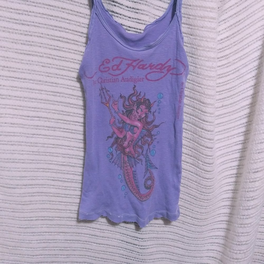 pale purple ed hardy tank top
